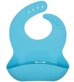 Tip 'n' Top SIlicon Baby Feeding Bibs Reusable and Size Adjustable, WaterProof