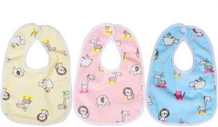 InEffable ® Bib for Infants Daily Use Super Soft Cotton Fast-Dry Printed Bibs - Set of 3