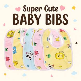 SOFTVIBE Waterproof Baby Bibs, Ultrasoft Cotton, Quick-Dry, Perfect for 3-12 Months