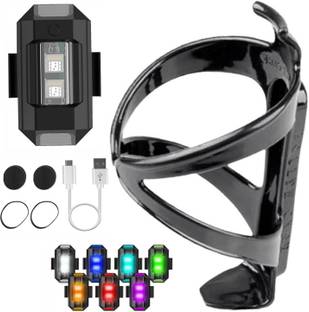 DSTECHBAR Bicycle Bottle Holder with Universal Safety Small Light 7 Colors, 30 Modes Bicycle Bottle Holder