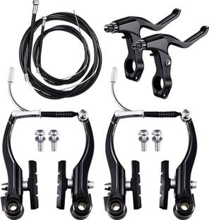 kk world Bicycle Brake Set - Front and Rear V Breaks with Pads, Brake Lever, and Cables Bicycle Brake Disk