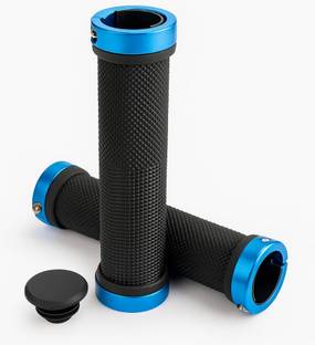 Akp Premium Non-Slip Bicycle Handlebar Grips with Locking Rings – Blue (Set of 1) Bicycle Handle Grip