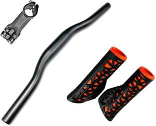 PRAKMO Cycle Handlebar Rod, Orange Black Handle Grip and Cycle Handle Stem Light Weight Bicycle Handle Grip
