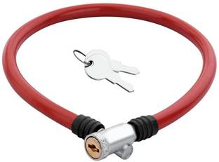 KONIO Steel Cable Lock For Multipurpose Uses with 2 Keys (Red) Cycle Lock