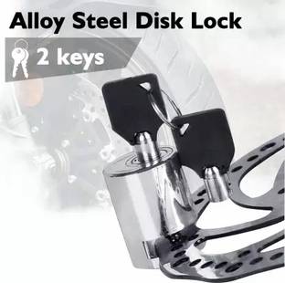 Skcraftosm Heavy Stainless Steel Disc Break Security Lock Disc Lock (Silver) Cycle Lock