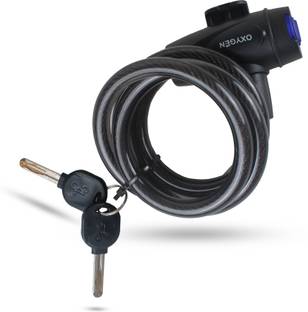 OXYGEN Heavy Duty Cycle Lock – Steel Cable with 2 Keys for Bike, Scooter & More Cycle Lock