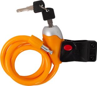Kross Spiral Cable Lock, With Keys, Anti-Theft Protection, Orange, Pack Of 1 Cycle Lock