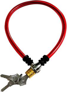 impetus Cycle 3 Key Lock Bicycle Cable Lock for Helmet Luggage MTB Bikes Color Red Cycle Lock