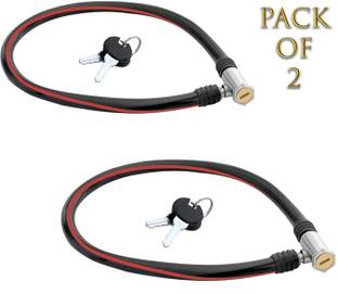 QERESTON Multi purpose Stripes Cable Lock | Bike Lock | Cycle Lock | Helmet (Pack of 2) Cycle Lock