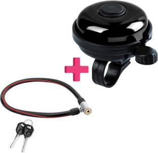 rahidhay Bicycle/Cycle Lock with Thumb Plastic Bell (BLACK) Cycle Lock