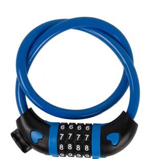Kross Cable Lock, High Security 4 Digit Resettable Pin, Anti-Theft Protection, Blue Cycle Lock