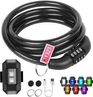 DSTECHBAR Cycle 4 Digit Lock with Universal Safety Small Light High Security (Combo) Cycle Lock
