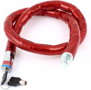 DSTECHBAR Bicycle Armored Snake Cable Flex Type Stainless Steel Heavy Duty Lock (Red) Cycle Lock