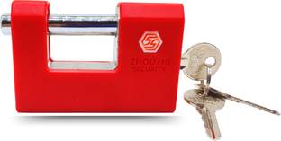 Nexshop ® Iron Curtain Padlock 90mm With Lining with 3 Keys ( Red ) Cycle Lock