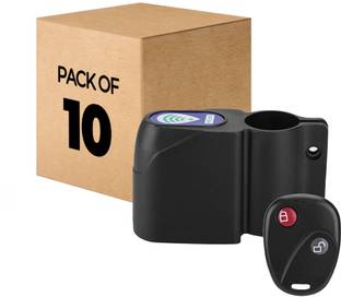 Strauss Wireless Security Alarm with Smart Remote | Anti-Theft Pack of 10 Cycle Lock