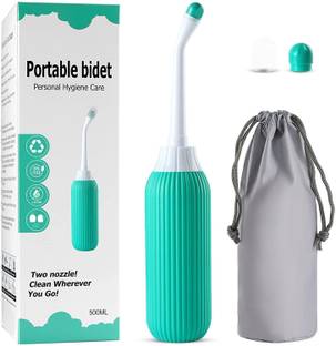 ASPENX 500ml Portable Retractable Travel Bidet with Bag/2 Nozzles Manual Bidets with Holder