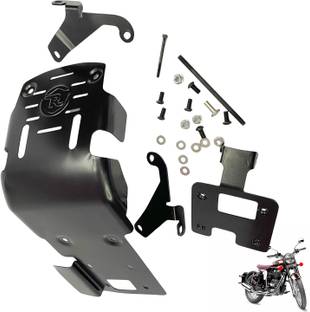 Dhe Best Bike Sump Guard / Engine plate Black For Royal Enfield Classic 350 Bike Engine Guard