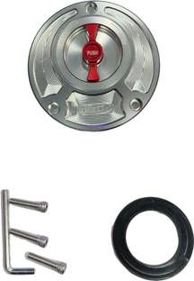 acube mart CNC Quick Release Gas Fuel Cap For Yamaha R15 V3, V4,M, MT 15 silver red Handlebar Hand Guard