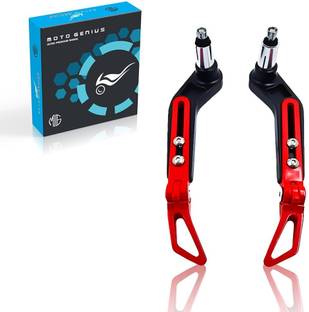 Moto Genius Premium Adjustable Brake Clutch Lever Protector for Motorcycles Safety - Red Bike Crash Guard