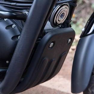 Seflipo Sump Guard Engine Protection Plate with Fitting Black Compatible with Hunter 350 Bike Engine Guard