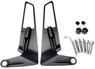 GONAMA Universal Motorcycle Adjustable Rotating Rear View Mirror Wind Wing Side Mirror Handlebar Hand Guard