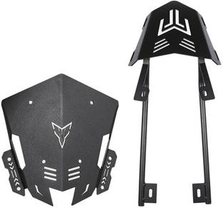Vagary Metal Visor with MT 15 Top Rack/ Back Rest for for Yamaha MT 15 बाइक क्रैश गार्ड