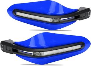 Moto Genius Bike Universal Brake, Clutch Lever Guard / Wind Deflector With DRL Light Red Handlebar Hand Guard