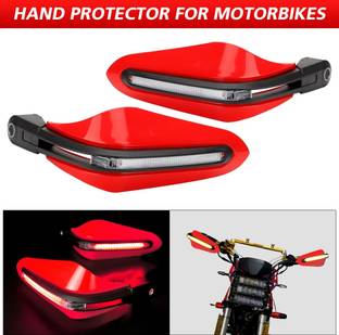 ASRYD Bike Brake, Clutch Lever Guard / Wind Deflector With DRL LED Light Red Handlebar Hand Guard