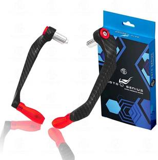 Moto Genius Universal CNC Handlebar Brake Clutch Lever Protector Guard for Bike (Red) Handlebar Hand Guard