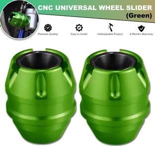 OBEROI'S TRADERS Motorcycle Green Front Fork Slider | Wheel Frame Slider | Axle Protector Bike Crash Guard