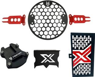 MILACHIN Hero Xpulse Accessories Headligt Grill | Side Stand | Radiator Guard Combo Set Bike Crash Guard