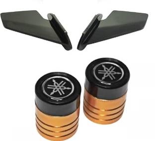 acube mart Front Fork Slider for R15V3/V4/M|MT15 golden+bike side wings small black WW-1 Bike Crash Guard