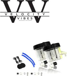 VELOCITY VIBES Universal Brake & Clutch Fluid Reservoir Tank Cup - WHITE (PACK OF 2PCS) Bike Crash Guard