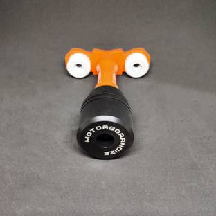 Motoaggrandize Frame Slider KTM Duke 125 | 200 | 250 | 390 (Orange-White) Bike Crash Guard