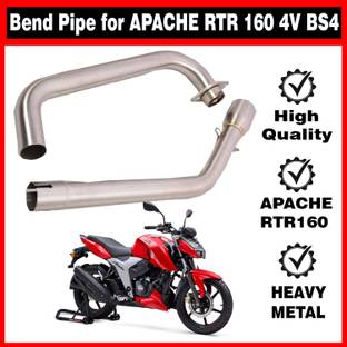 ASRYD TVS Apache RTR 160 4V BS4 Silencer Bend Pipe Bike Exhaust Heat Shield
