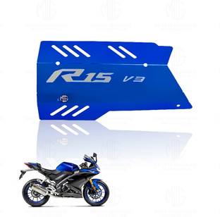 Moto Genius Exhaust Silencer Protector for R15 V3 | Premium Heat Shield (Blue) Bike Exhaust Heat Shield
