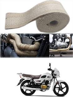 Znee Smart Silencer Wrap Cream Color for TVS Radeon Bike Exhaust Heat Shield