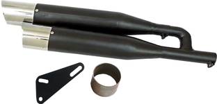WORDZ Dual / Double Free Flow Black Front Chrome Exhaust silencer Royal Enfield Classic 350 Full Exhaust System