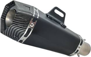 AutoPowerz Black Hexagon Silencer Universal For Bike Universal For Bike Slip-on Exhaust System