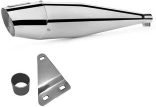 Gogna Mart Bullet Dolphin Exhaust Silencer Glasswool Chrome Silence Bike Fairing Kit