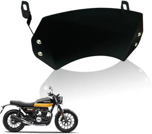 Moto Genius Metal Visor Windscreen for Honda CB 350 Heavy Duty Flyscreen with Mount (Black) Bike Fairing Kit
