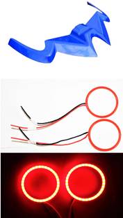 VermsBikers Bajaj Pulsar RS 200 Winglet (Blue) with RS200 Ring Light Red Bike Fairing Kit