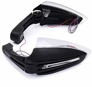 Gogna Mart Motorcycle Hand Guard with LED Foldable Universal (Carbon Black) Bike Fairing Kit