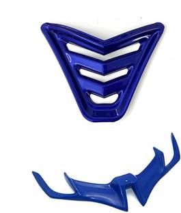 acube mart Nose Grill For Yamaha R15 V3 shine blue + R15 V3 winglet blue Bike Fairing Kit