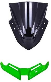 way2gmart Windshield Universal PRO Shield Visor for Ninja With Ninja Green Winglet Bike Fairing Kit