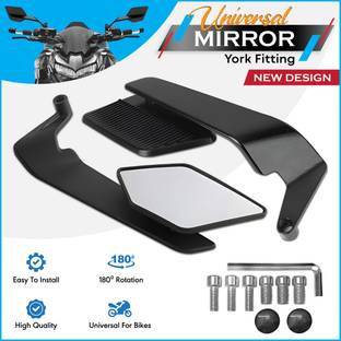 OBEROI'S TRADERS 180° Rotating Wing Bike Mirror | York Fitting | Sporty Wing Design Bike Fairing Kit