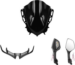 Gogna Mart yamaha r15 v4 visor , v3 winglet grey and r6 mirror bike Bike Fairing Kit
