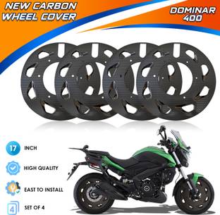 Atoray New Carbon Pattern Pro Disc Wheel Cover 17inch Set of 4 For Bajaj Dominar 400 Bike Fairing Kit