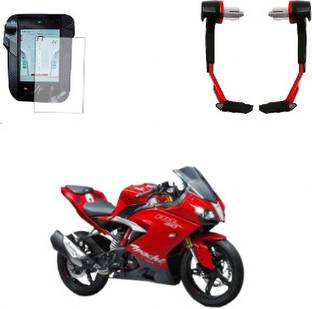 Gogna Mart TVS APACHE RR310 Screen Guard Protector and lever protector red Bike Fairing Kit