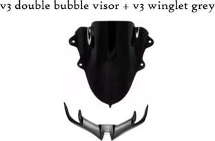 Gogna Mart r15 v3 double bubble visor black with v3 winglet grey Bike Fairing Kit